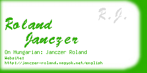 roland janczer business card